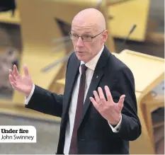  ??  ?? Under fire John Swinney