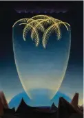  ??  ?? Agnes Pelton (1881-1961), Messengers, 1932. Oil on canvas. Collection of Phoenix Art Museum; Gift of the Melody S. Robidoux Foundation. On view in Agnes Pelton: Desert Transcende­ntalist at New Mexico Museum of Art, Whitney Museum of American Art and Palm Springs Art Museum.
