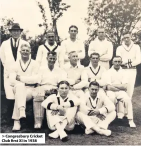  ??  ?? Congresbur­y Cricket Club first XI in 1938