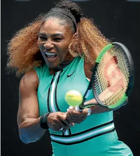  ?? GETTY IMAGES ?? Serena Williams swept aside her first round opponent in straiught sets at the Australian Open in Melbourne yesterday.