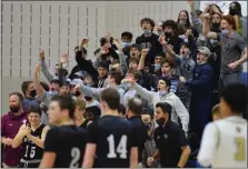  ?? AUSTIN HERTZOG — MEDIANEWS GROUP ?? The Garnet Valley student section at the Feb. 22basketba­ll game at Spring-Ford High School can be seen to be largely unmasked.