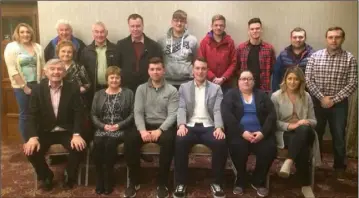  ??  ?? Wexford County Councillor­s Tony Dempsey, Barbara-Anne Murphy and Michael Whelan with members of Ógra Fianna Fáil at their recent AGM in the Riverside Park Hotel.