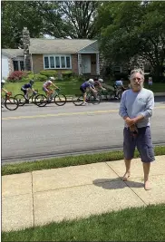  ?? EVAN BRANDT — MEDIANEWS GROUP ?? Bob Bickel has lived on the corner of Beech Street and Rosedale Drive for more than 20years and said he loves having the Pottstown Criterium bike race go past his house.