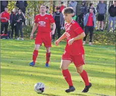  ??  ?? Young Gavin Forgrieve showed composure on the ball.