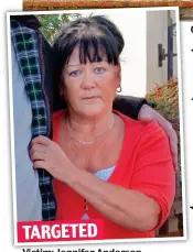  ??  ?? Victim: Jennifer Anderson Conflict zone: Miss Anderson’s home, left, and Carr’s, right, where he installed CCTV and plastic skulls TARGETED