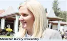  ??  ?? Minister Kirsty Coventry