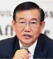  ??  ?? Big projects: Foo says the government has allocated RM2.2bil for public housing projects.