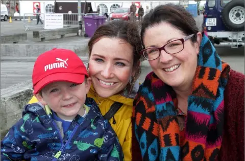  ??  ?? Jack Kinehan, Stephanie Elliott and Hazel Kinehan enjoying their day out at the Wexford Maritime and Wexford Food Family Festival.