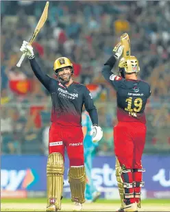  ?? BCCI ?? RCB’S Rajat Patidar celebrates his maiden IPL ton at the Eden Gardens on Wednesday.