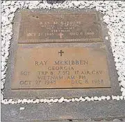  ??  ?? Grave of Ray McKibben