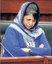  ??  ?? ■ People’s Democratic Party and her chief Mehbooba Mufti had no inkling about the withdrawal of support by BJP until Tuesday. PTI FILE