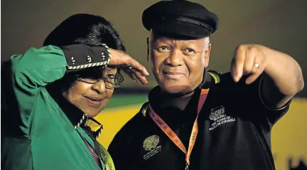  ?? /DANIEL BORN ?? Winnie Madikizela­Mandela and Jeff Radebe at the 2012 ANC conference in Mangaung.
