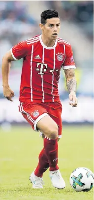  ?? AFP ?? El mediocampi­sta cucuteño James Rodríguez durante un encuentro amistoso del Bayern Munich.