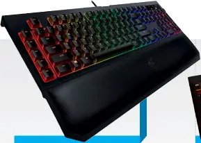  ??  ?? $249 | WWW.RAZERZONE.COM Razer Green, Orange or Yellow switches; per-key RGB; 47.5 x 17.1 x 3.9cm; 1.5kg