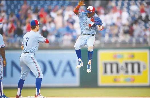  ?? NICK WASS/AP PHOTO ?? The Washington Nationals, who wore Expos throwback uniforms during the season, are within two wins of a World Series title — and that has to sting for Montreal fans.