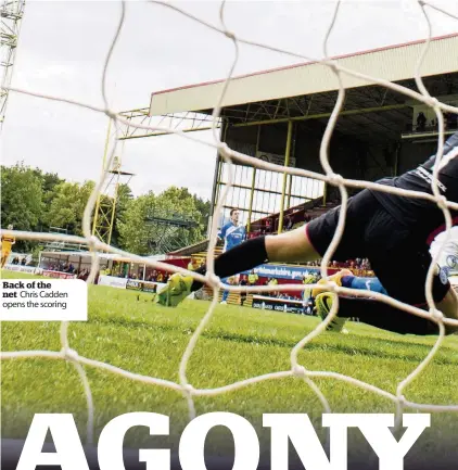  ??  ?? Back of the net Chris Cadden opens the scoring