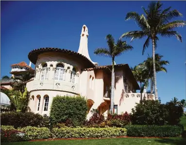  ?? Carolyn Kaster / Associated Press ?? A view of President Donald Trump’s Mar-A Lago estate is seen March 22, 2019, in Palm Beach, Fla.