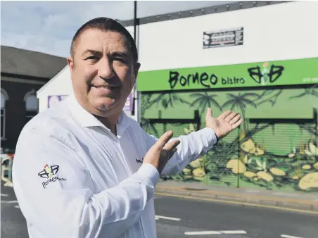  ??  ?? Borneo Bistro owner Kevin Smith outside his restaurant which is due to re-open in early November