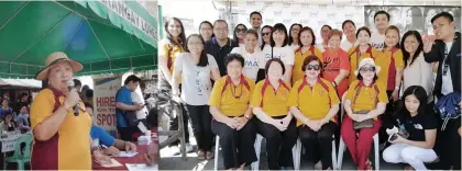  ??  ?? THE CEBU ZONTA CLUB 1 came in full force, led by president Zontian Minnie Yuvienco (left). Group photo shows Area 3 director Stella Bernabe, project chairperso­n Amelita Go and GMA-7 Regional TV network led by Ann Marie Tan, at the One-Stop Service at Barangay Kamagayan, Cebu City.