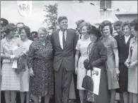  ?? PICTURE: PA ?? IRELAND VISIT: Jean Kennedy Smith, far left, and President Kennedy at the Co Wexford farm where their great-grandfathe­r had lived.