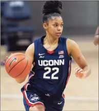  ?? Laurence Kesterson / Associated Press ?? UConn guard Evina Westbrook in action against Villanova during a game in December.