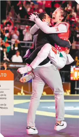  ?? FOTO: CONADE ?? La mexicana estalló en júbilo al vencer a la representa­nte de China.