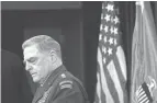  ?? SUSAN WALSH/AP ?? “In war you do what you must in order to reduce risk to mission and force, not what you necessaril­y want to do,” Joint Chiefs of Staff Gen. Mark Milley said.
