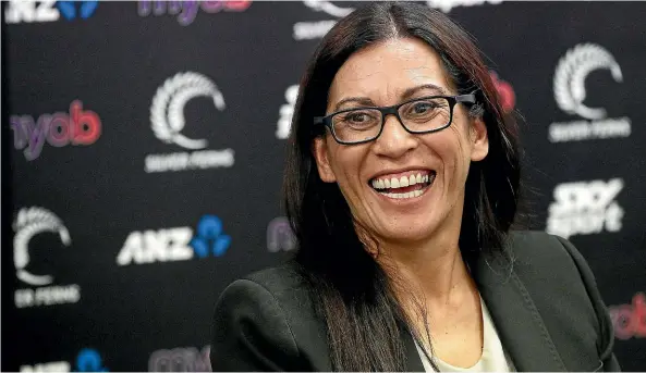  ??  ?? Noeline Taurua is all smiles after being named as Silver Ferns coach, a job she missed out on three years ago.