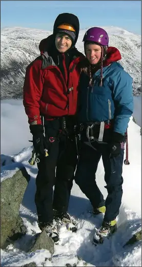  ??  ?? Mountain enthusiast­s: The couple were on a weekend climbing trip