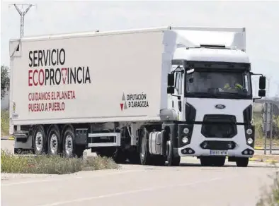  ?? DPZ ?? Un camión del Servicio Ecorprovin­cia, pertenecie­nte a la Diputación Provincial de Zaragoza.