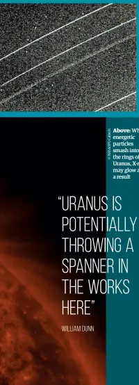  ??  ?? Above: When energetic particles smash into the rings of Uranus, X-rays may glow as a result