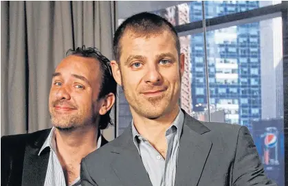  ?? REUTERS/JESSICA RINALDI ?? South Park creators Matt Stone, right, and Trey Parker pose in this photo from 2011.