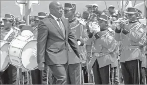  ??  ?? DRC president Joseph Kabila inspects a guard of honor. (Photo: Rueters.com)