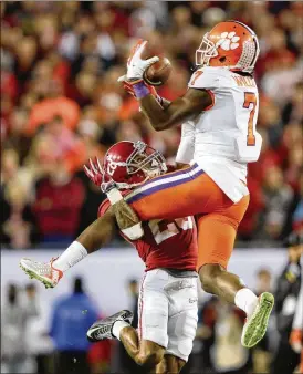  ?? JAMIE SQUIRE / GETTY IMAGES ?? The L.A. Chargers’ best pick, Clemson WR Mike Williams, is big, physical, outstandin­g at catching in traffic and combines the possession game with downfield ball skills. He had 98 receptions for 1,361 yards for the national champs.