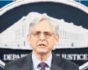  ?? MANDEL NGAN/AFP ?? Attorney General Merrick Garland is refocusing the DOJ around civil rights.