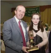  ??  ?? Pat Power, club chairman and Grace Glennan, female juvenile athlete of the year.