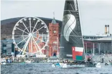  ??  ?? Oman Air end first day of Extreme Sailing Series in Cardiff on a high.