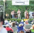  ?? Tyler Sizemore / Hearst CT Media ?? Folk band 3 Penny Acre performs last year at the CHIRP free concert at Ballard Park in Ridgefield.