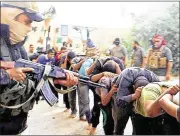  ?? ASSOCIATED PRESS 2014 ?? This image posted online by Islamic State militants on June 14, 2014, shows Iraqi cadets captured moments before they were killed in Tikrit, Iraq.