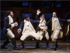  ?? Joan Marcus ?? The original Broadway cast of “Hamilton” is featured in a film version of the musical due in movie theaters next year. It includes, from left: Daveed Diggs, Okieriete Onaodowan, Anthony Ramos and Lin-Manuel Miranda.