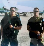  ?? PHOTO: SUPPLIED ?? Richie Peters, left, and Vaughan Scrivener in East Timor in June 2000.