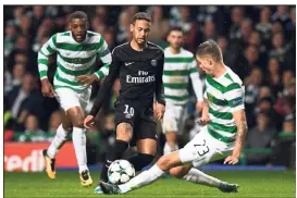  ?? (Photo AFP) ?? Neymar et le PSG inarrêtabl­es hier pour le Celtic.