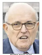  ??  ?? RUDY GIULIANI Won’t be part of Trump Cabinet.