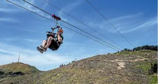  ?? PHOTO: JOHN KIRK-ANDERSON/STUFF ?? The ziplines have been proving popular after the Christchur­ch Adventure Park reopened this week following the Port Hills fires in February.