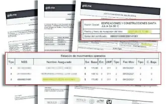  ?? /CORTESÍA ?? La empresa difundió los documentos de afiliación al IMSS