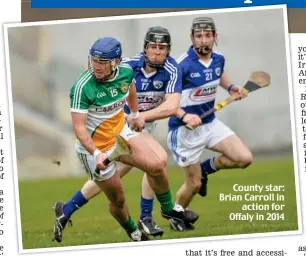  ?? ?? County star: Brian Carroll in action for Offaly in 2014