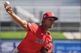  ?? GERALD HERBERT — THE ASSOCIATED PRESS ?? Red Sox pitcher Brayan Bello works out during spring training on Feb. 15in Fort Myers, Fla.