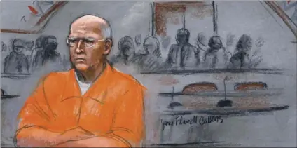  ?? PHOTO/JANE FLAVELL COLLINS ?? In this Nov. 13, 2013, file courtroom sketch, in federal court in Boston. (AP