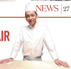  ?? SUPIAN AHMAD PIX BY ?? Sushi Hibiki Restaurant head chef, Makoto Saito, or Chef Sam, says that his customers enjoy traditiona­lly-made Japanese fare.