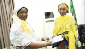  ??  ?? Dr. Keita (left) on a courtesy visit to Mrs. Saraki in Abuja, recently